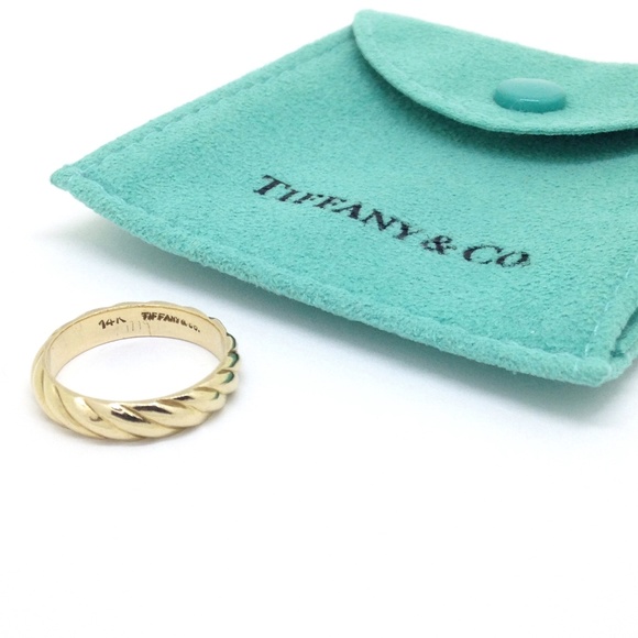 Tiffany & Co 14K Gold Band Ring Twist Rope - Picture 1 of 8